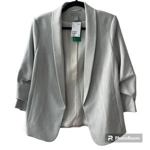 Brand New Grey Ruched Sleeve Blazer